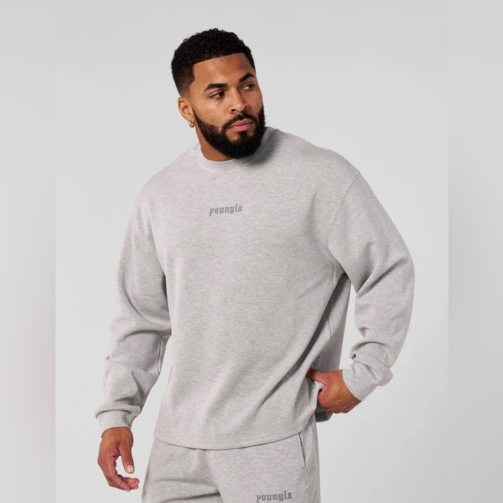 YoungLA 8078 SOFT AF Long Sleeve Sweatshirt, Size M, Grey,NWT, 🔥SOLD OUT ONLINE🔥